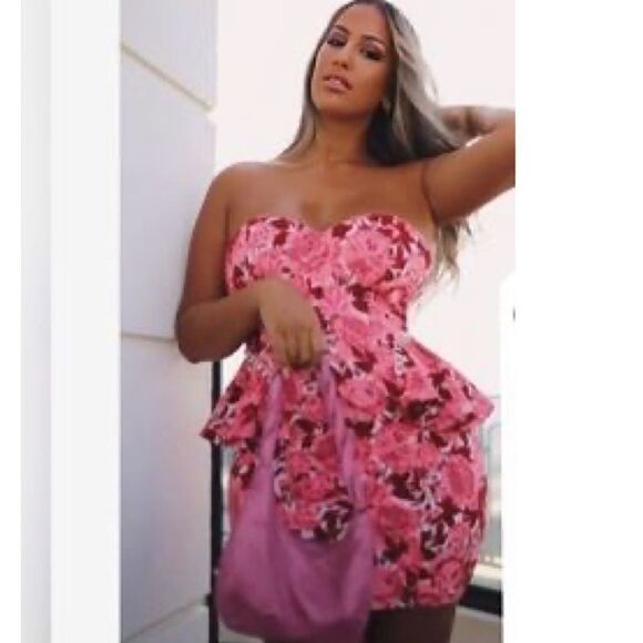 ZARA FLORAL JACQUARD DRESS - Picture 10 of 16